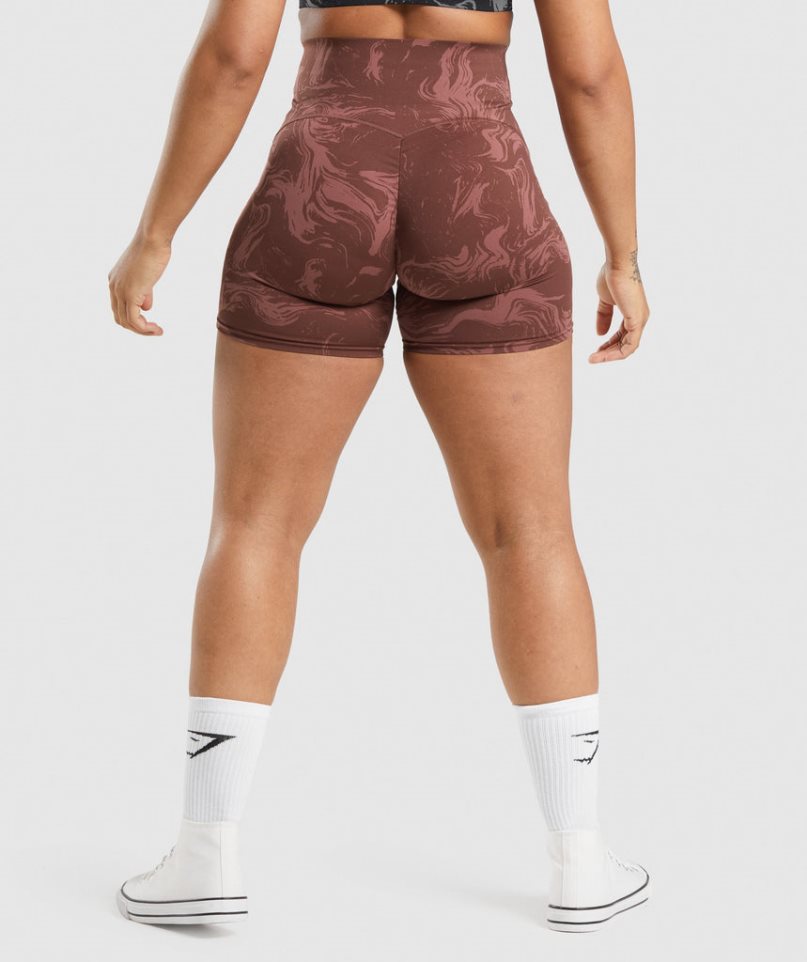 Women's Gymshark GS Power High Rise Shorts Brown | CA 657A03